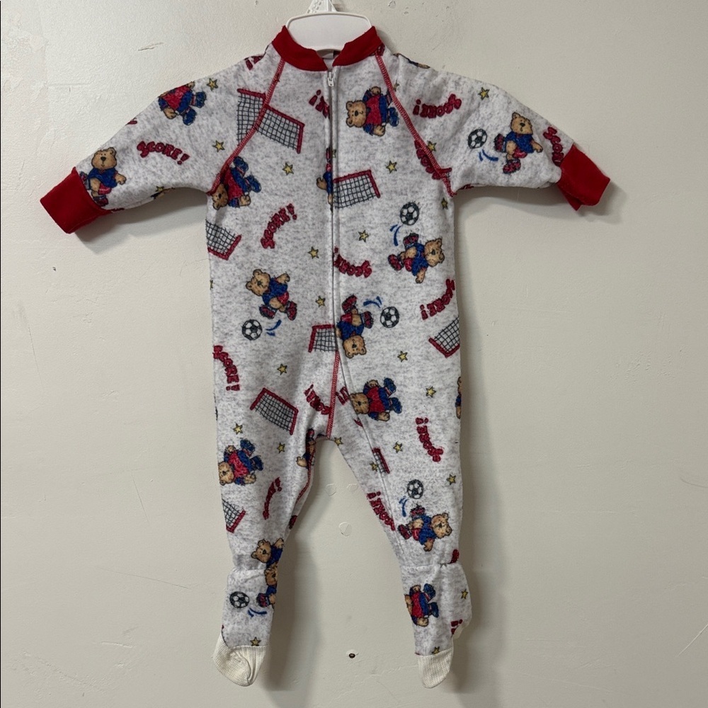 Kids One Piece Pajama with Red Accents 90’s vintage